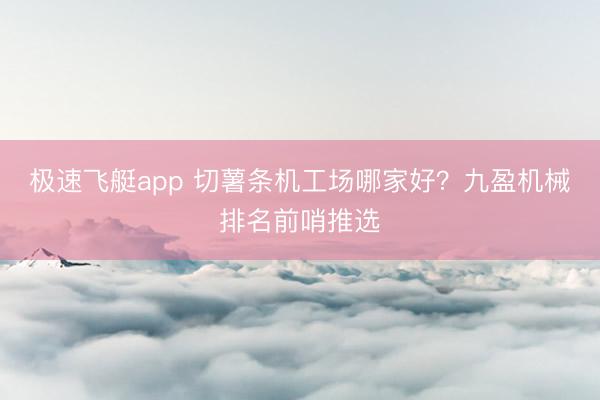 极速飞艇app 切薯条机工场哪家好?九盈机械排名前哨推选
